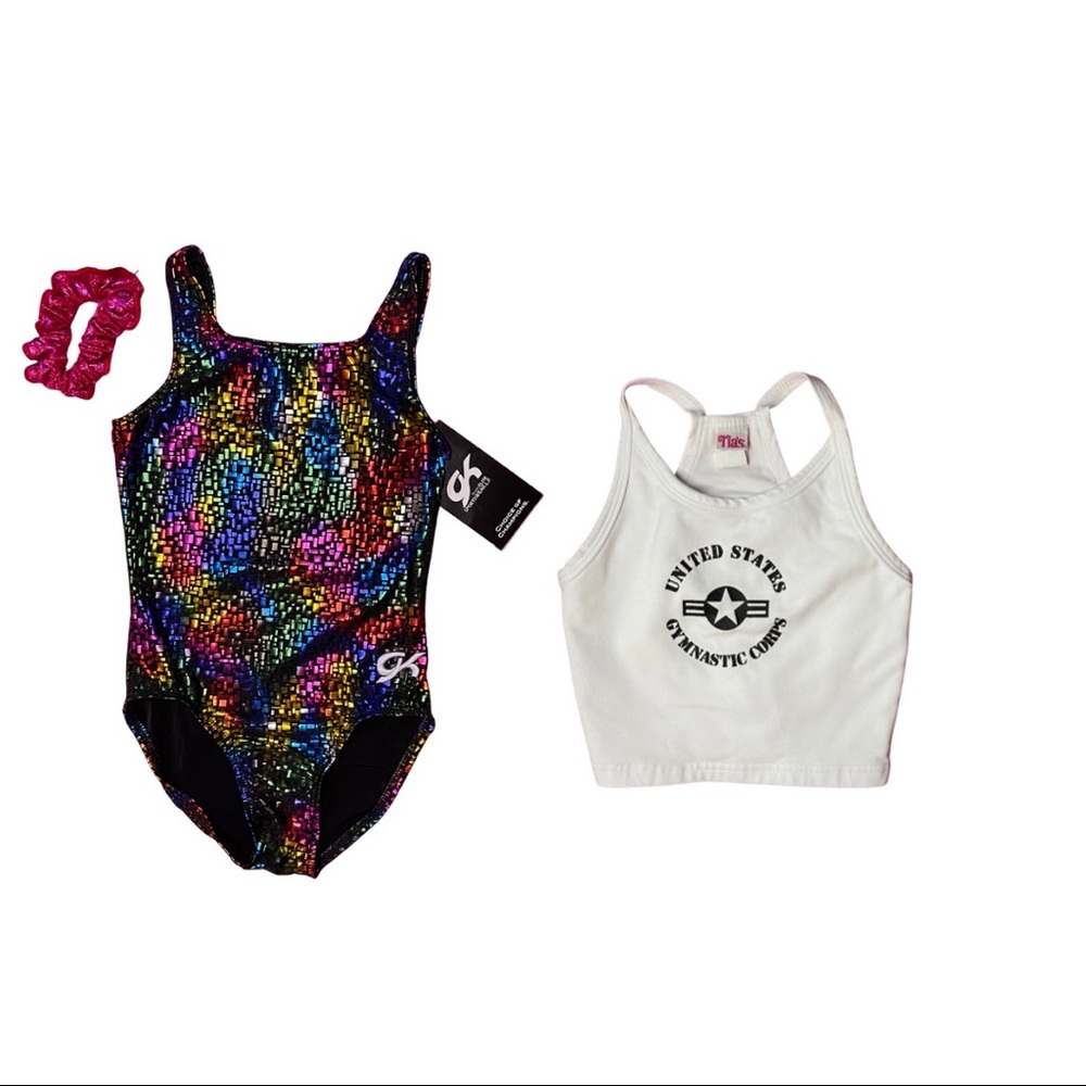 NWT GK gymnastics leotard sz child large